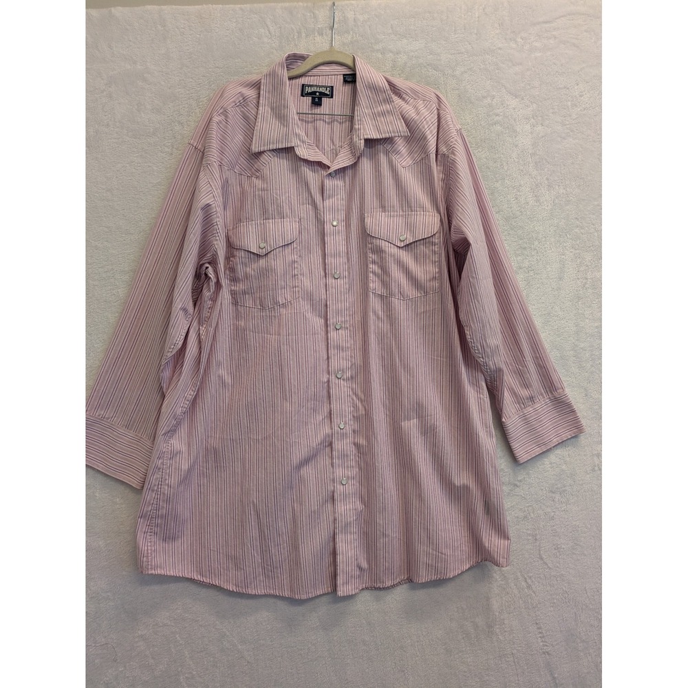 Panhandle Western Striped Shirt Mens 18 Dress Button Up‎ Cowboy Excellent